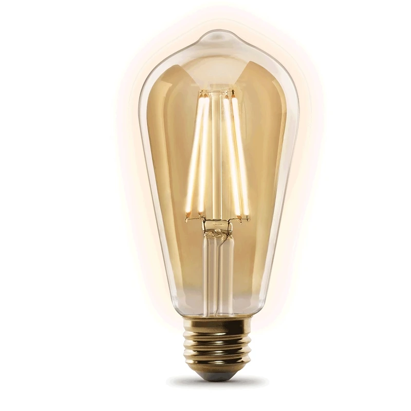 3008403 ST19 E26 Medium LED Smart Bulb Amber 60W Equivalence