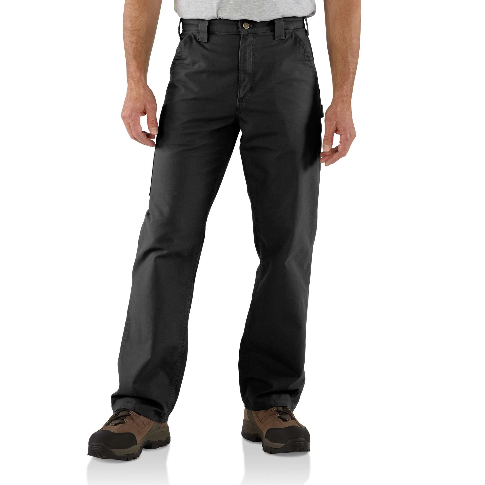 Men's Loose Fit Canvas Utility Work Pant, Black, Size W38