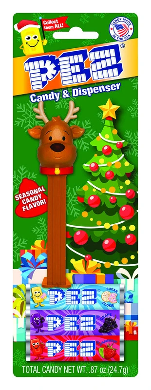 PEZ Christmas Assorted Candy and Dispenser 1.87 oz.