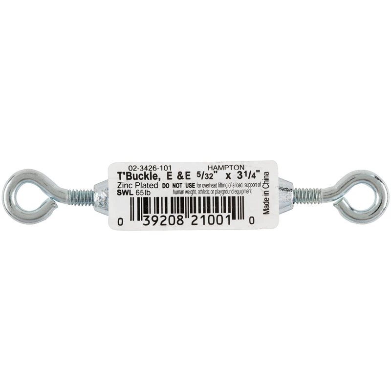 Hampton Zinc-Plated Aluminum/Steel Turnbuckle 65 lb Hampton Zinc-Plated Aluminum/Steel Turnbuckle 65 lb
