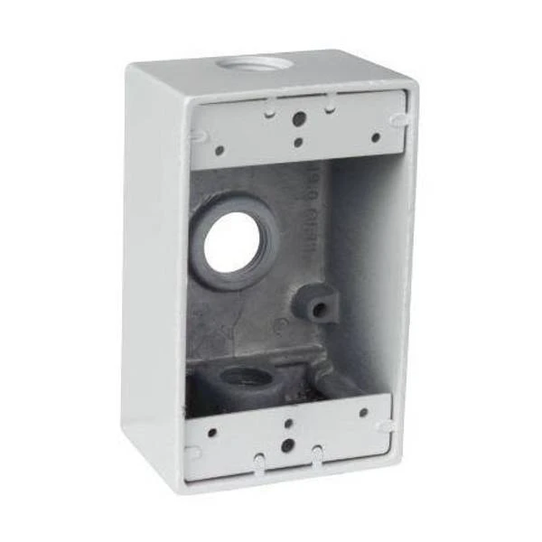 17-cubic Inch 1-gang Weatherproof Electrical Box - White Aluminum