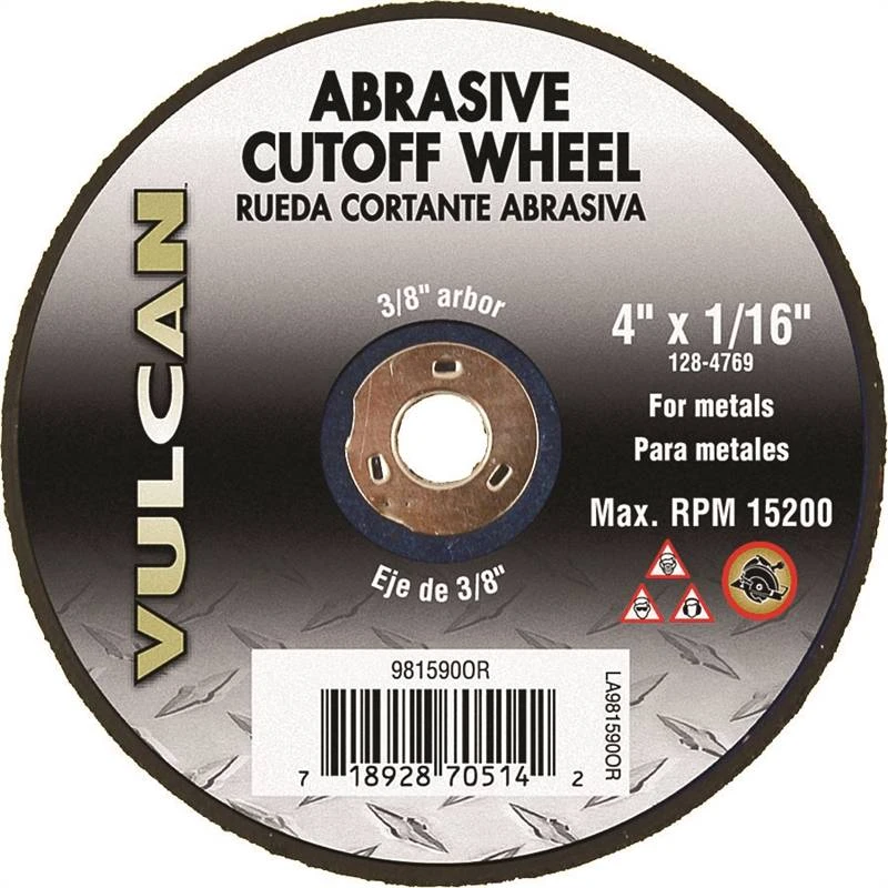 981590or Abrasive Cut-off Wheel, 4 In Diameter X 1/16 In Thickness, 3/8 In Arbor