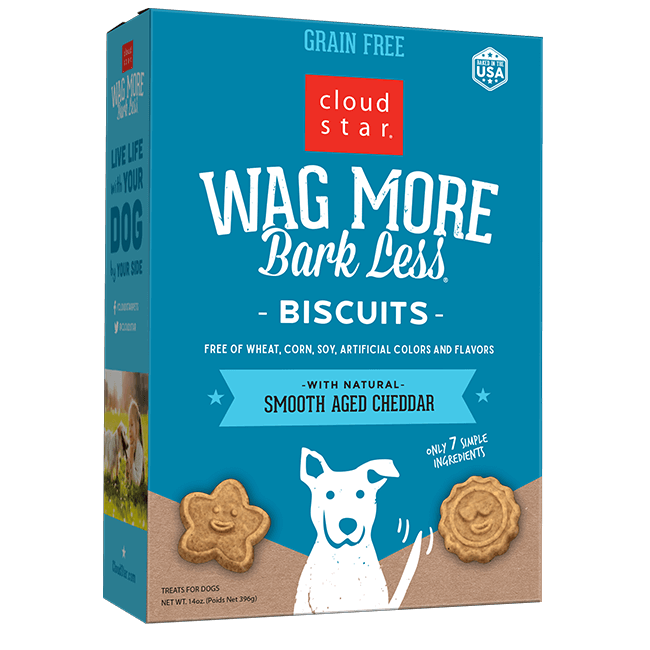 Wag More Bark Less Oven Baked Grain Free Aged Cheddar Dog Treats, 14 Oz