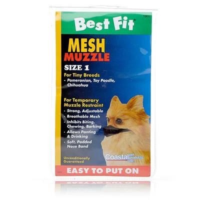 Best Fit Adjustable Mesh Dog Muzzle Size 6 For Dogs 60-80 Lbs