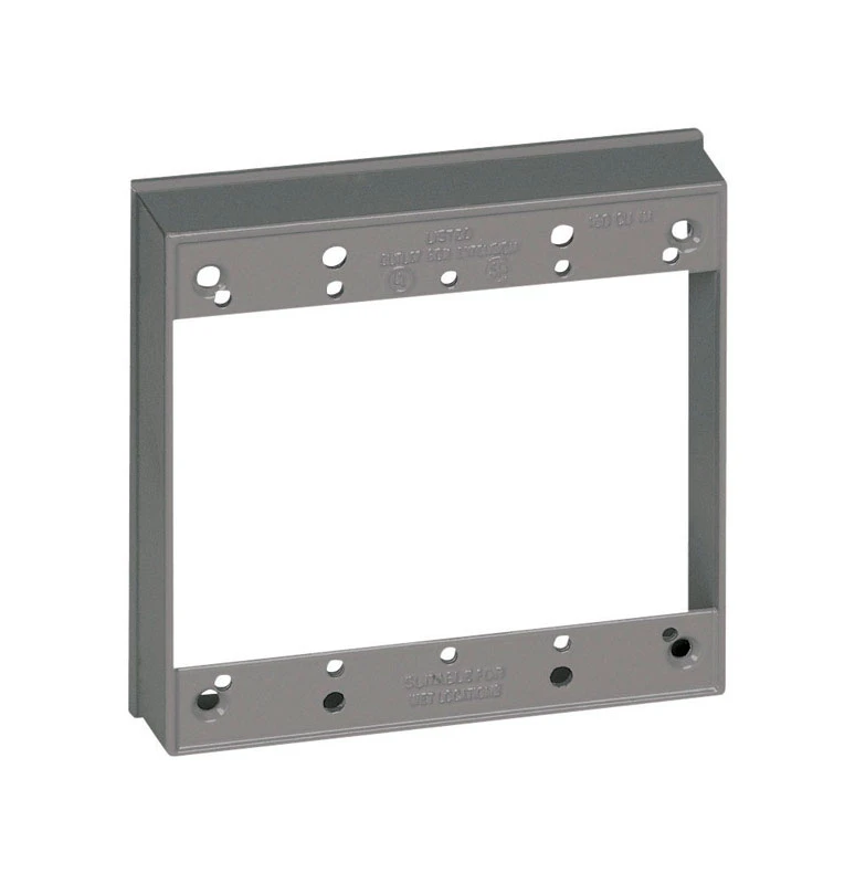2-gang Square Metallic Extension Ring 4-5/8 In. Gray