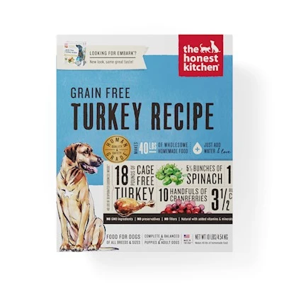 Honest Kitchen Dehydrated Grain Free Turkey Dry Dog Food, 10lb