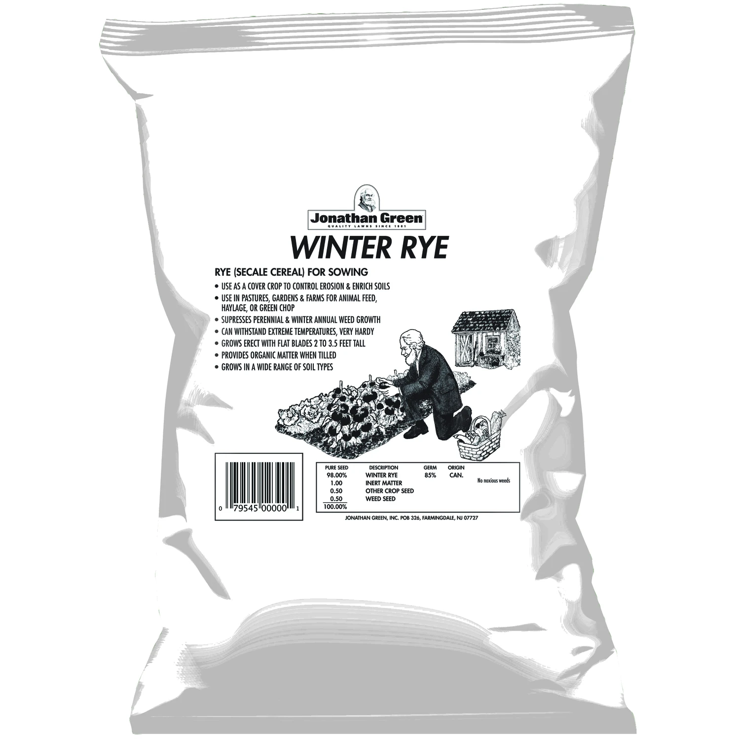 Winter Rye Annual Ryegrass Full Sun Grass Seed 56 Lb Bag