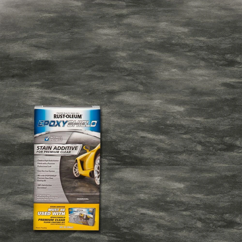 Charcoal Garage Floor Stain Additive Kit, 8 Ounces, Model 263999