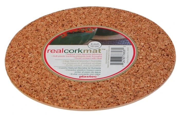 PLANTER MAT CORK 6"