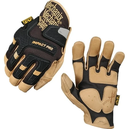 Cg Impact Pro Large Leather Work Gloves - Black/brown