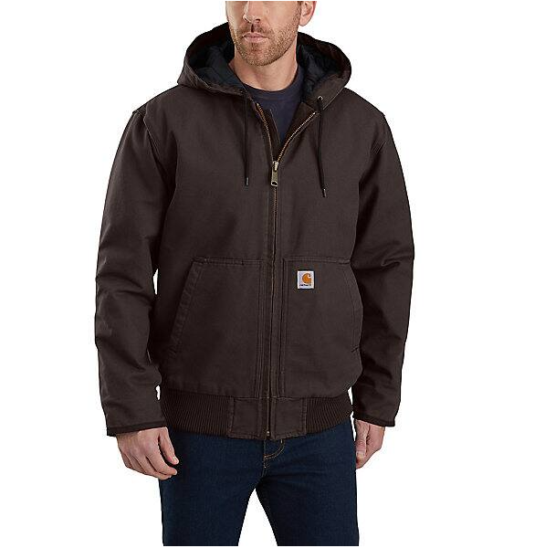 Men's Loose Fit Washed Duck Insulated Active Jac - Large, Dark Brown