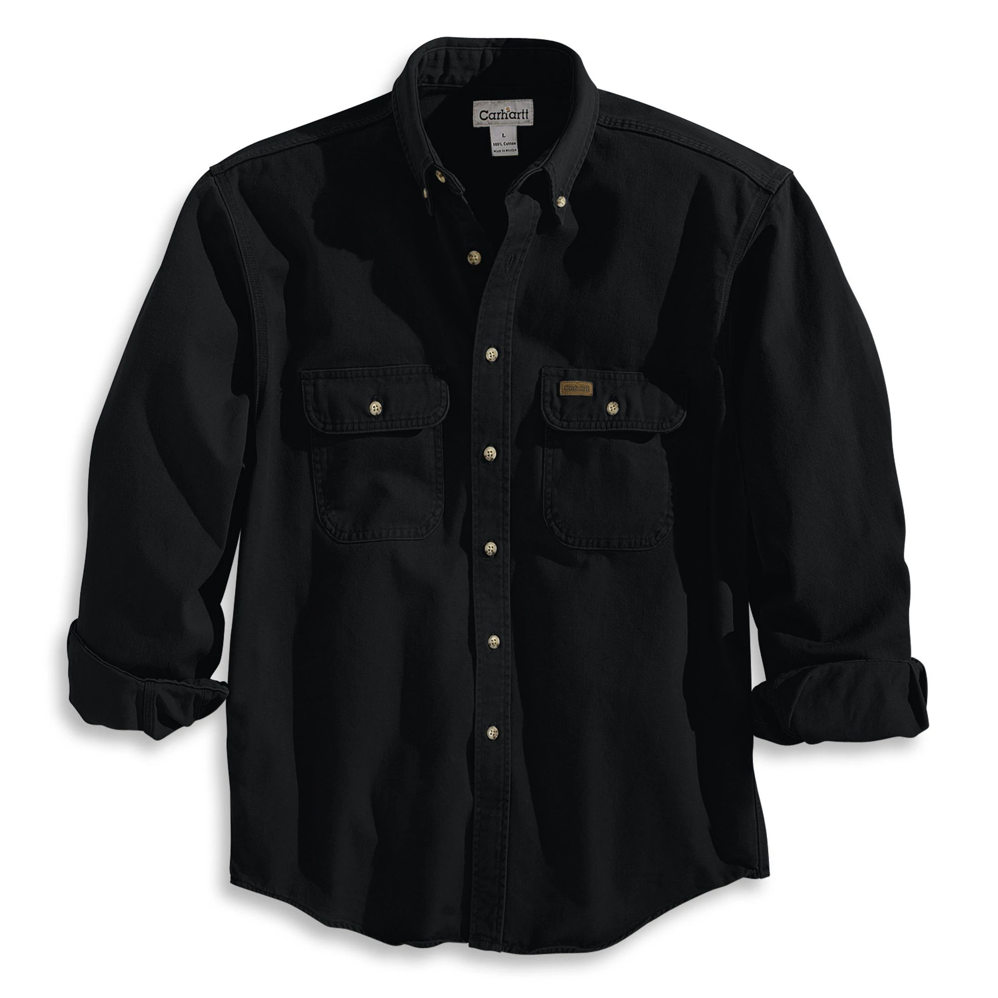 Men's Sandstone Twill Oakman Work Shirt - Medium Regular - Dark Brown
