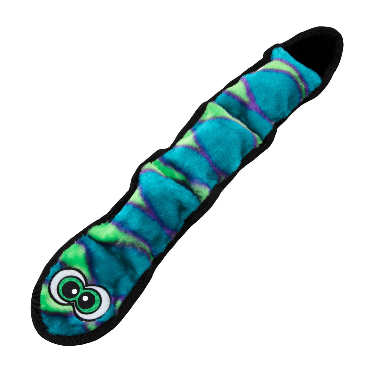 Invincibles Large Snake Dog Toy With 3 Squeakers - Blue & Green