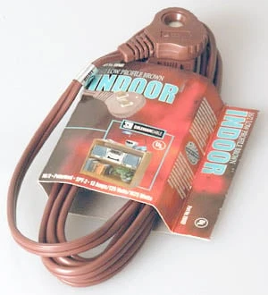 09409 11-ft. 16/2 Brown Slenderplug Indoor Cube Tap Extension Cord