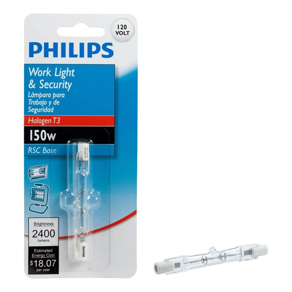 150-watt T3 Halogen Double Ended Base Light Bulb 120-volt Work And Security