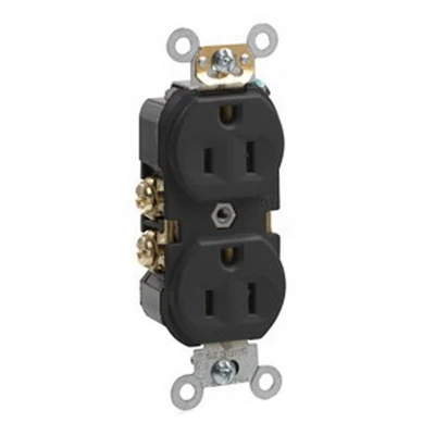 Leviton 15 amps 125 V Duplex Black Outlet 5-15R 1 pk