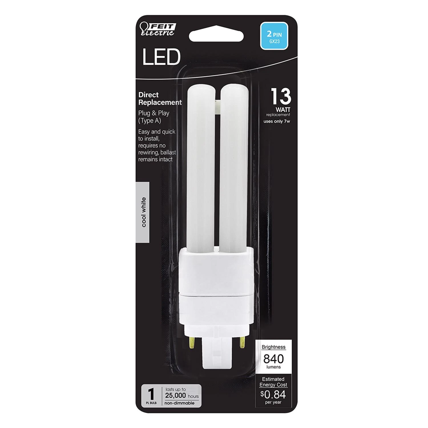 Pl13 Gx23 Led Bulb Cool White 13w Equivalent 1 Pk, 840 Lumens