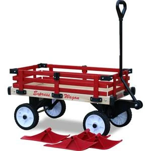 Convertible Wooden Red Sleigh Wagon - One Size - Model Wwsrw