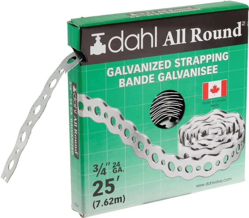 Galvanized Pipe Strap 3/4 Inch X 25 Feet 24 Gauge