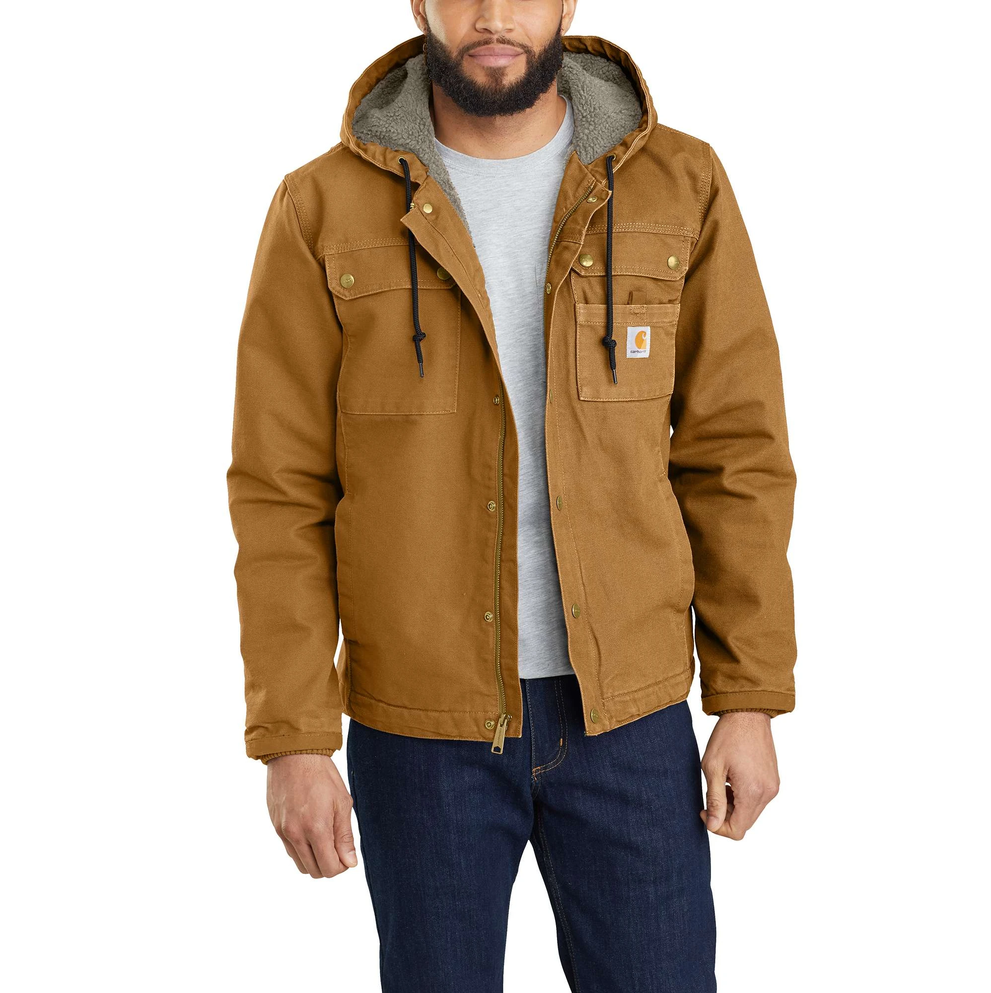 Men's Relaxed Fit Washed Duck Sherpa-lined Utility Jacket - Medium Regular