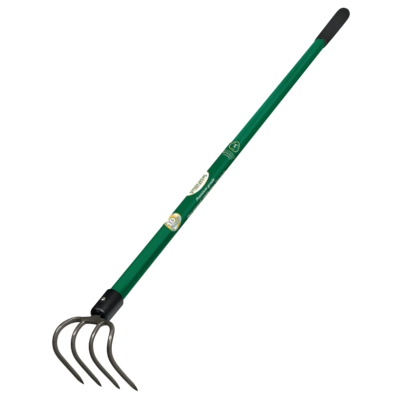 33268 Ergonomic Long Handle Garden Cultivator With 4 Tines And Fiberglass Design