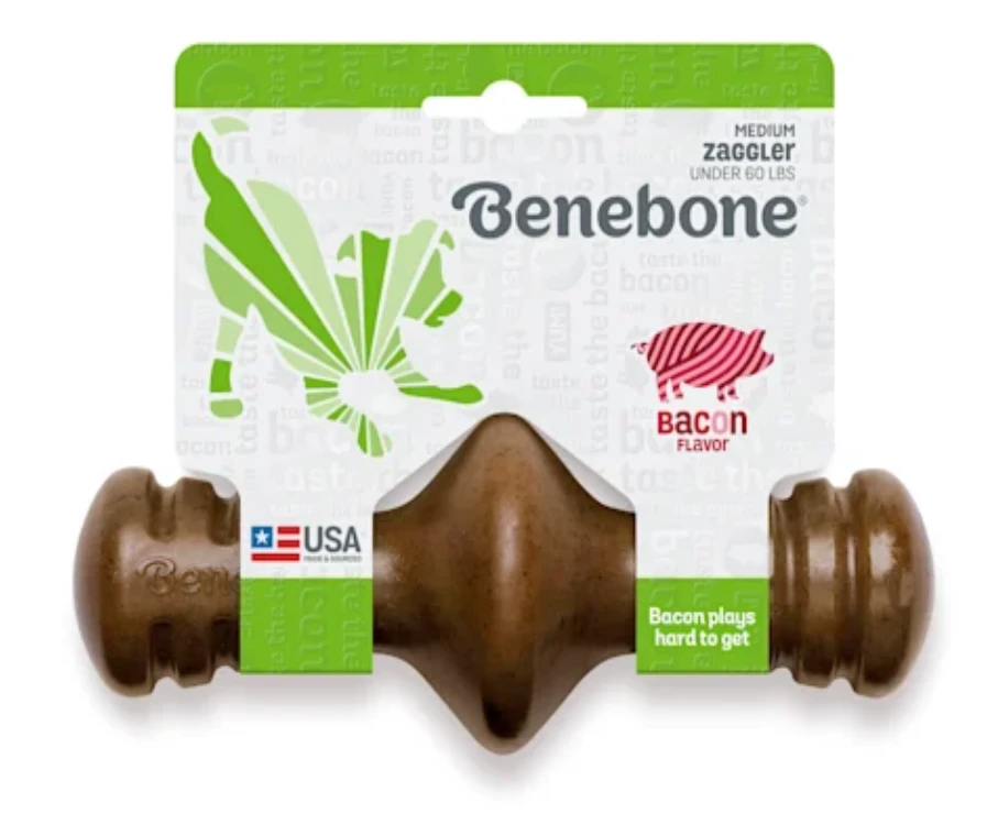 Benebone Dog Zaggler Bacon Medium
