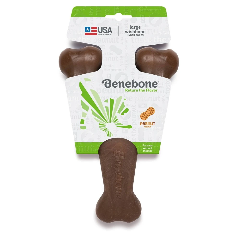 Large Peanut Butter Wishbone Dog Chew Toy - Durable And Flavorful