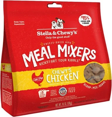 Freeze-Dried RAW Chewy's Chicken Meal Mixers DOG FOOD 18 OZ