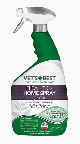 Flea & Tick Home Spray For Cats, 32 Ounces - Natural Formula