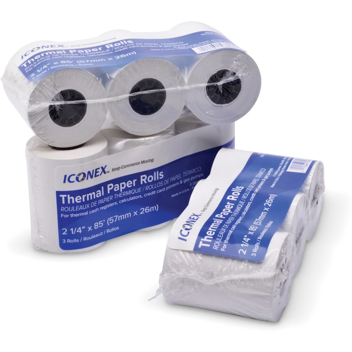 Iconex 24/Pack Ncr 856607 Thermal Receipt Paper 2-1/4"W X 1-7/8"Dia