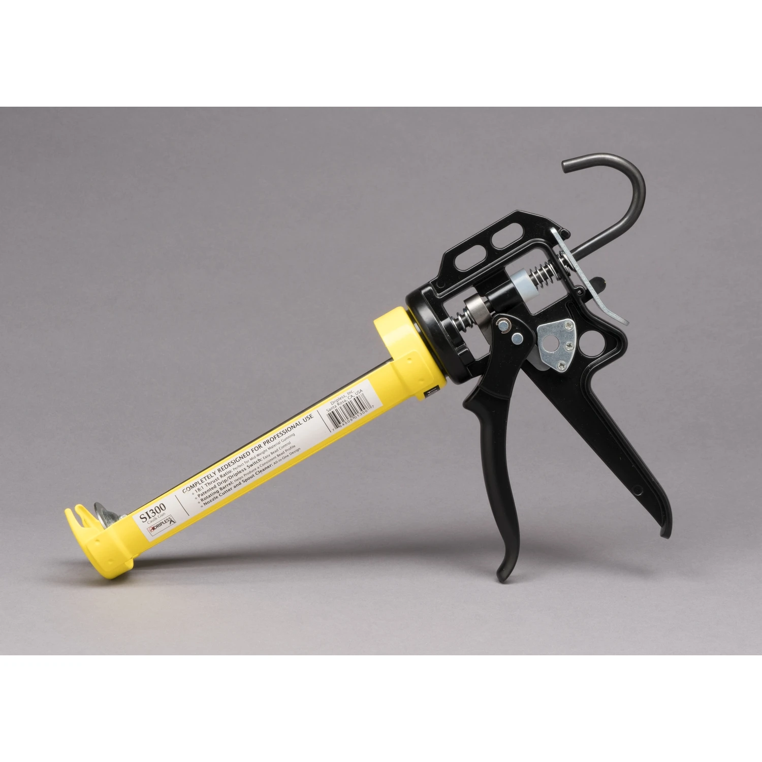 Dripless Si300 Industrial Metal Caulking Gun, 10 Oz Capacity, 18:1 Thrust Ratio