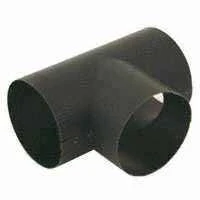 8 Inch 24 Gauge Black Snap-lock Stove Pipe Tee Joint - Model 8-604