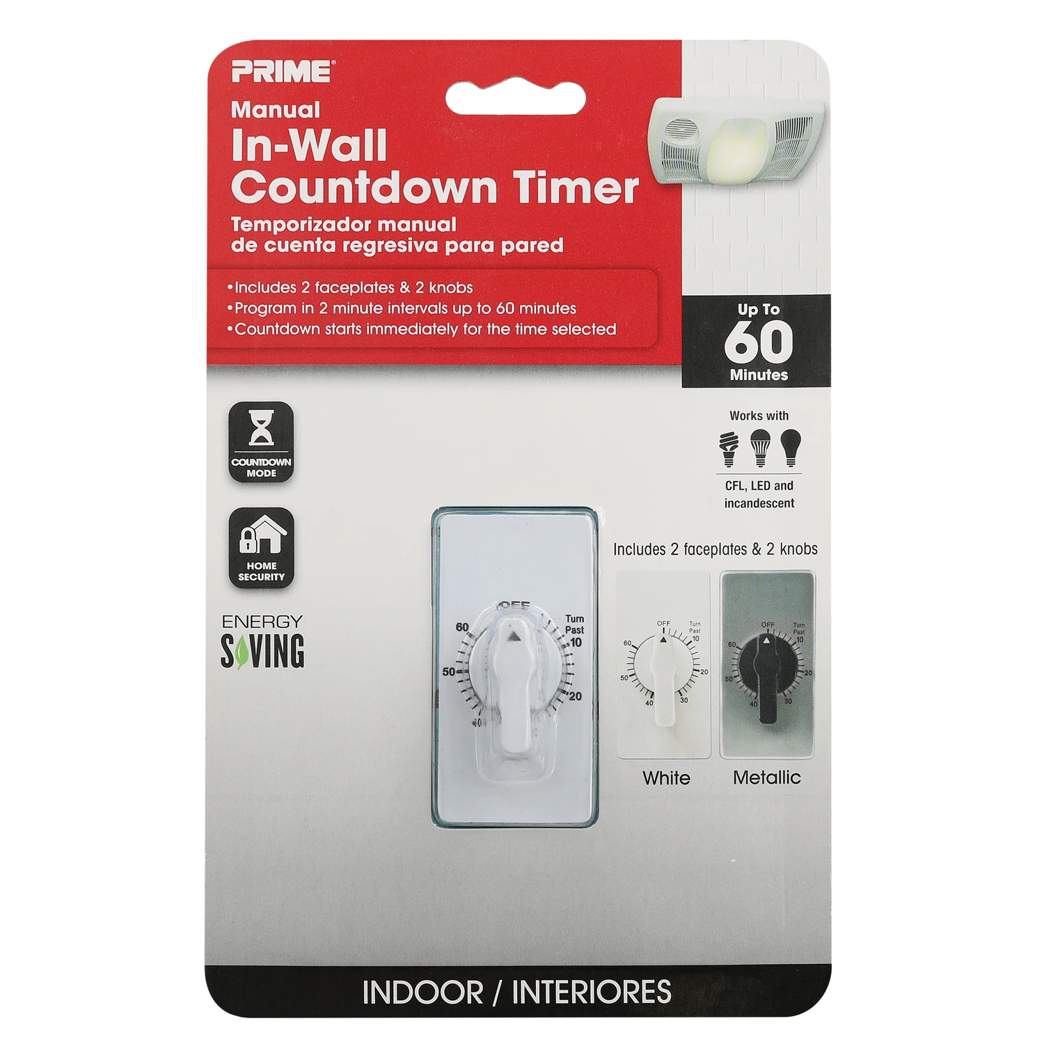 Ez-set Indoor In Wall Countdown Timer 125v White Model Tniw060-rc