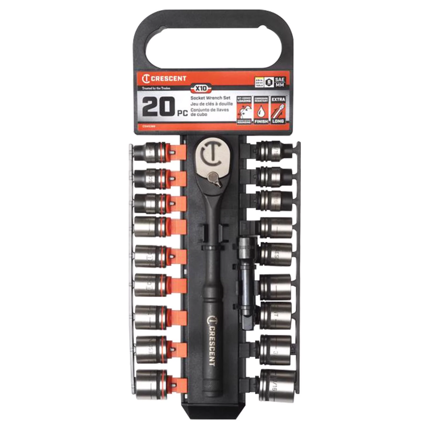 20 Piece 3/8 In. Drive Metric/sae 6 Point Standard Socket Wrench Set