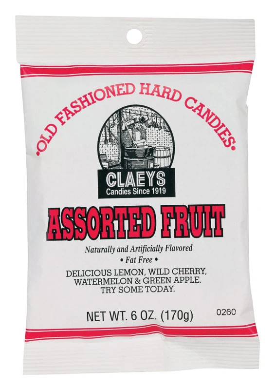 Claeys Old Fashioned Assorted Fruit Hard Candy 6 oz.