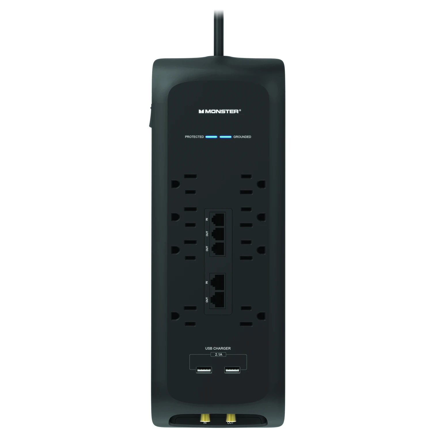 Just Power It Up 6 Ft. 8 Outlets Surge Protector With Usb Black 2160 Joules