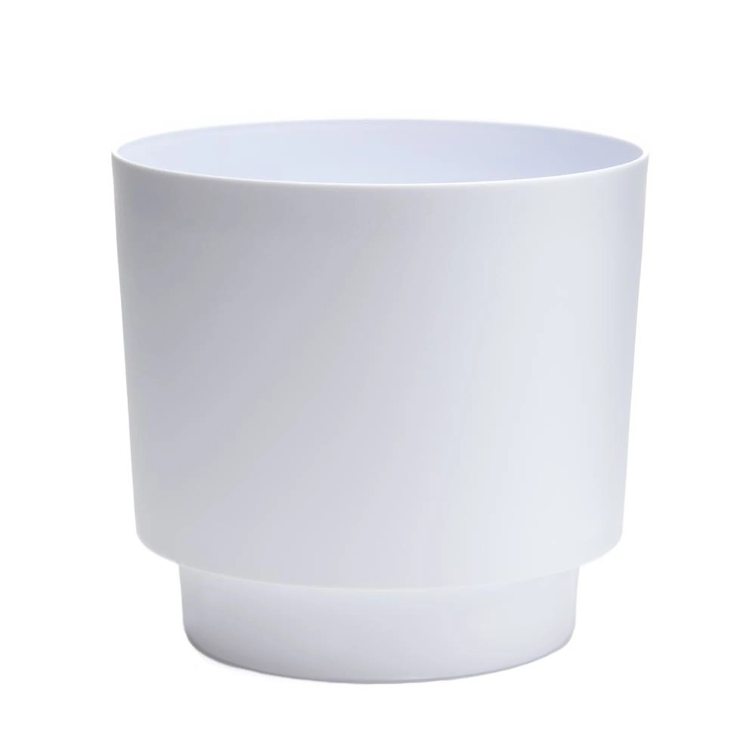 Hopson 8 In. H X 6 In. D Metal/plastic Planter With Stand Casper White
