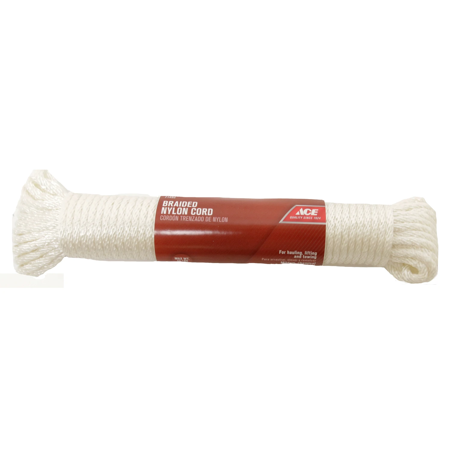 Ace 3/16 in. Dia. x 50 ft. L White Solid Braided Nylon Rope