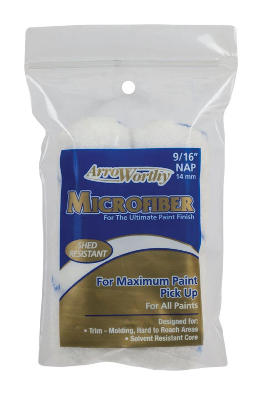 Microfiber 4 In. W X 9/16 In. L Paint Roller Cover 2 Pk - Blue/white