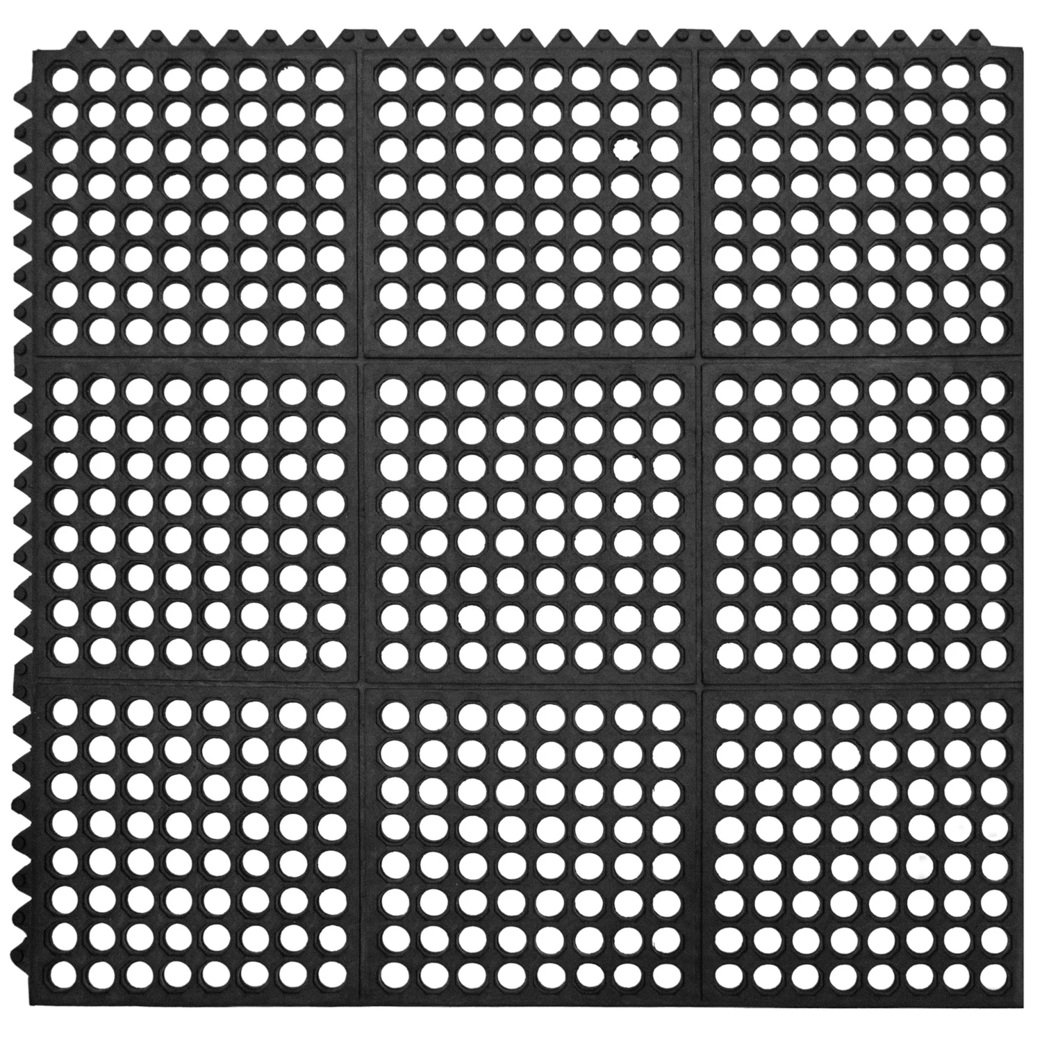 3 Ft. W X 3 Ft. L Black Flow-through Polyester/vinyl Anti Fatigue Mat