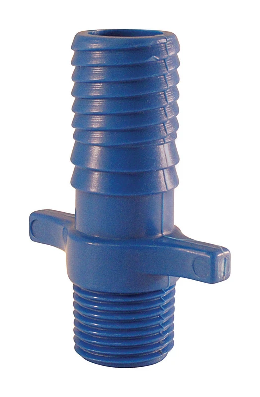 Apollo Blue Twister 3/4 in. Insert in to X 1 in. D MPT Polypropylene Irrigation Hose Adapter 1 pk