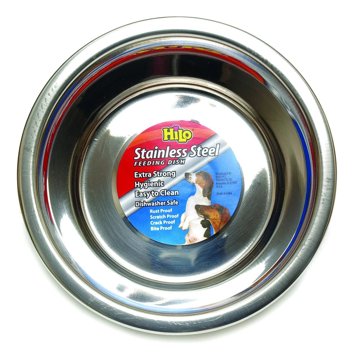 Zw150 Heavy Stainless Steel Pet Feeding Dish, 3 Quart Volume, Mirror Finish