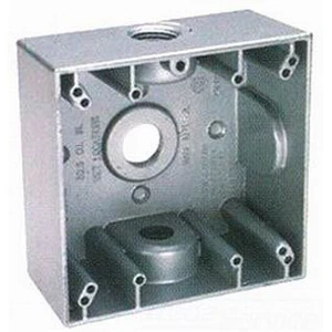 Tgb-5v 2-gang Weatherproof Electrical Outlet Box With 3 1/2 Inch Knockouts