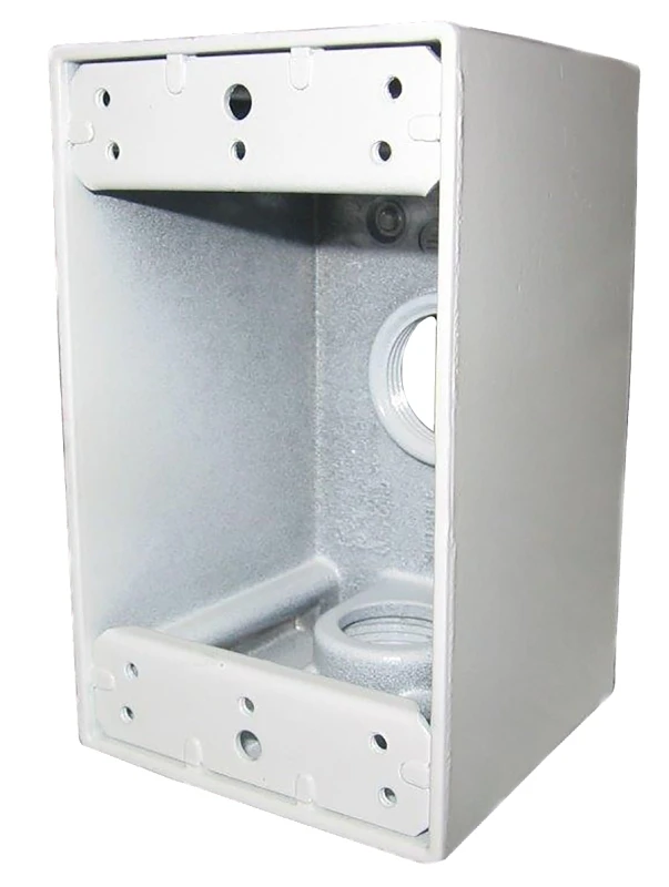 B-5wv 1-gang Weatherproof Outlet Box, 18.3 Cubic-inch, 3 Knockouts, White