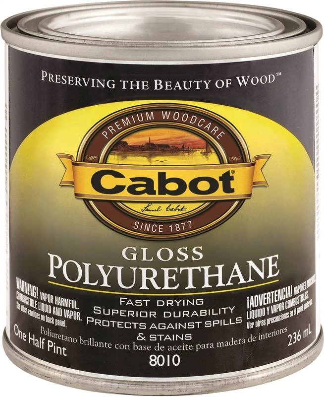 8010 Clear Gloss Oil-based Polyurethane Paint, 0.5 Pint Can