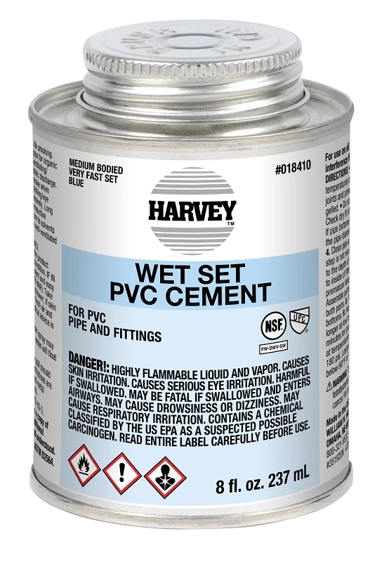 PVC CEMENT 8OZ WETSET BLU