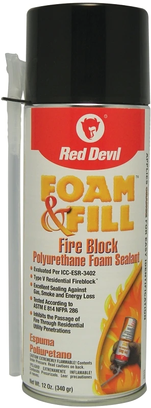 Fire Block Foam Sealant 12 Ounce - Polyurethane Expanding Foam