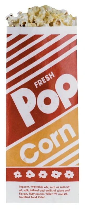 2053 One-ounce Popcorn Bags - Bright Orange/red, 1000 Count