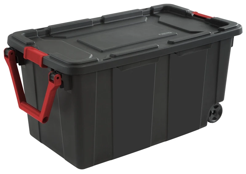 Sterilite 14699002 40 gal Black & Racer Red Wheeled Industrial Tote
