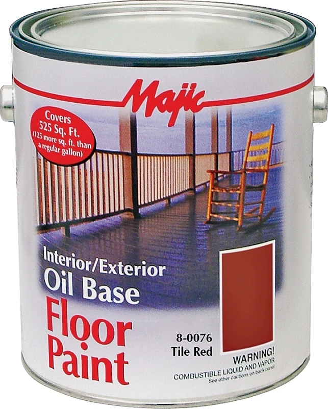 Yenkin Majestic 8-0076-1 Tile Red Oil-based Floor Paint, 1 Gallon, Pack Of 4